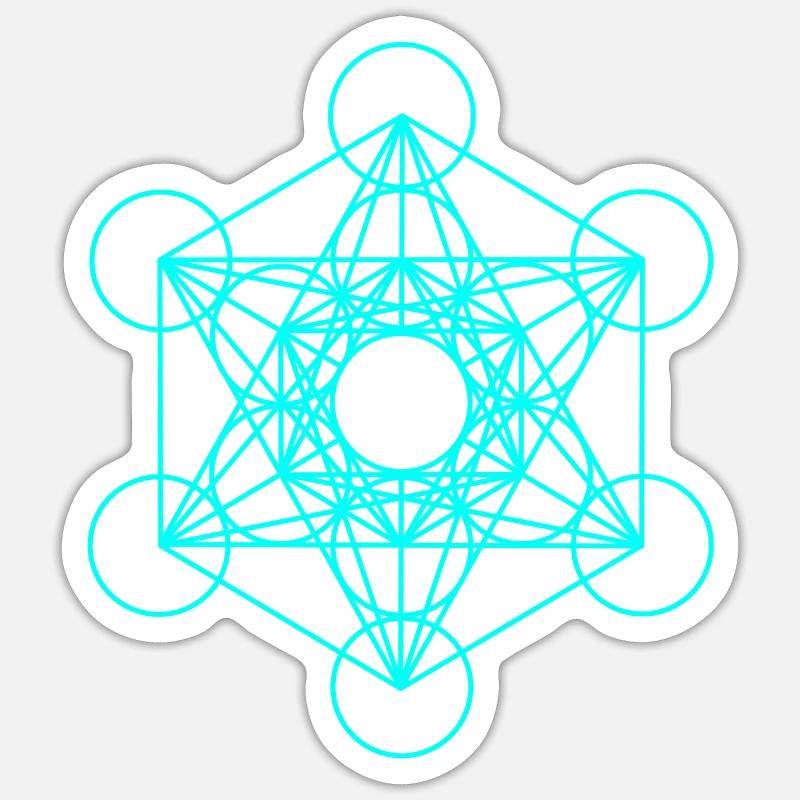 Metatrons Cube 16 - Sticker size S (10 x 10 cm) - white matte