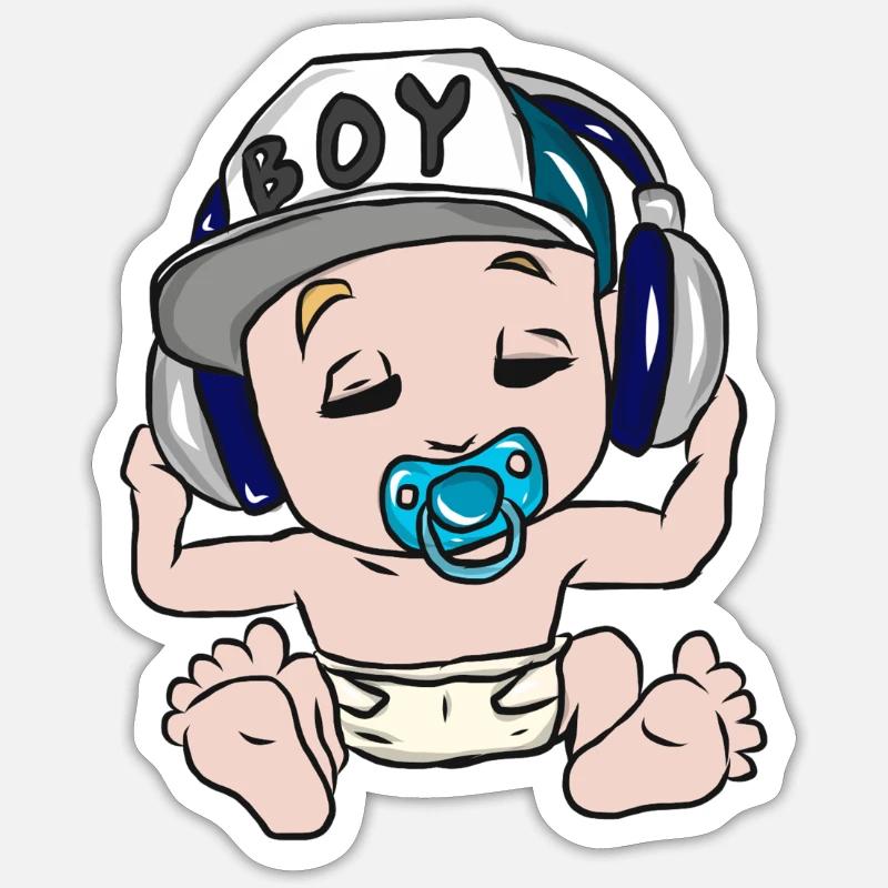 bébé - Sticker taille S (10 x 10 cm) - blanc mat