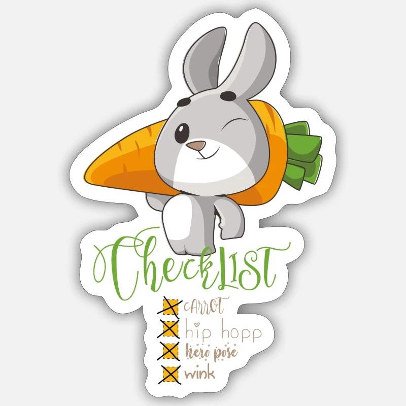 checklist : Hip hopp rabbit Sticker size S (10 x 10 cm)