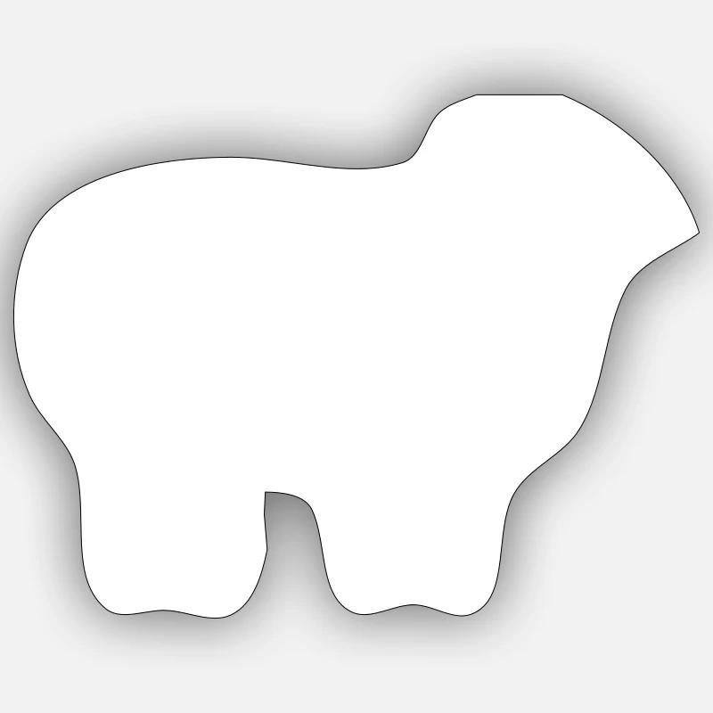 mouton - Sticker taille S (10 x 10 cm) - blanc mat