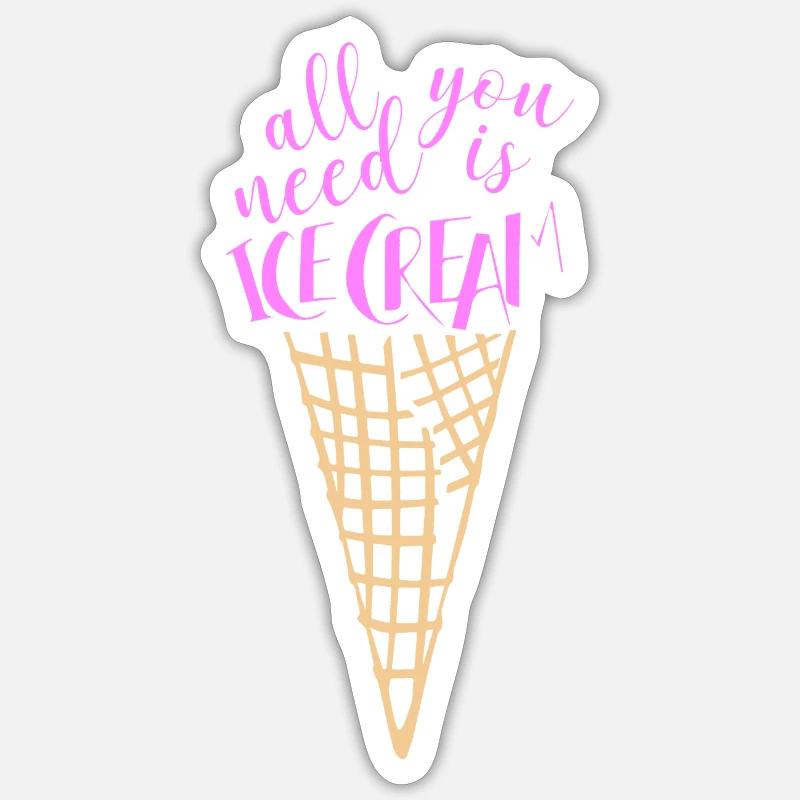 Eis Eiscreme Sommer Geschenkidee Sticker Größe S (10 x 10 cm)