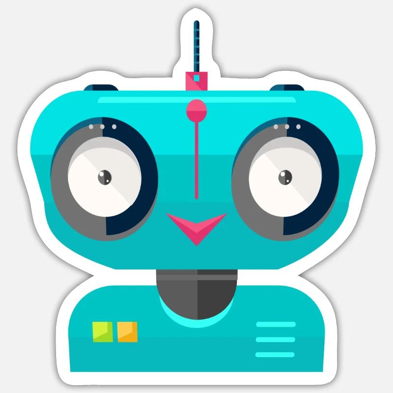 Robotic friendly robo machine - Sticker size S (10 x 10 cm) - white matte