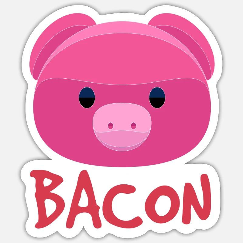 Cochon bacon Sticker taille S (10 x 10 cm)