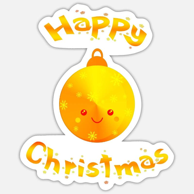 Belle boule de noel - Sticker taille S (10 x 10 cm) - blanc mat