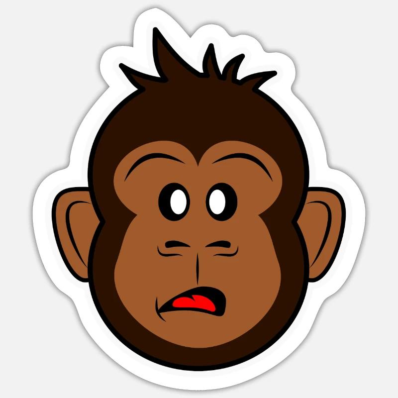 Funny monkey face cartoon monkey gift Sticker size S (10 x 10 cm)