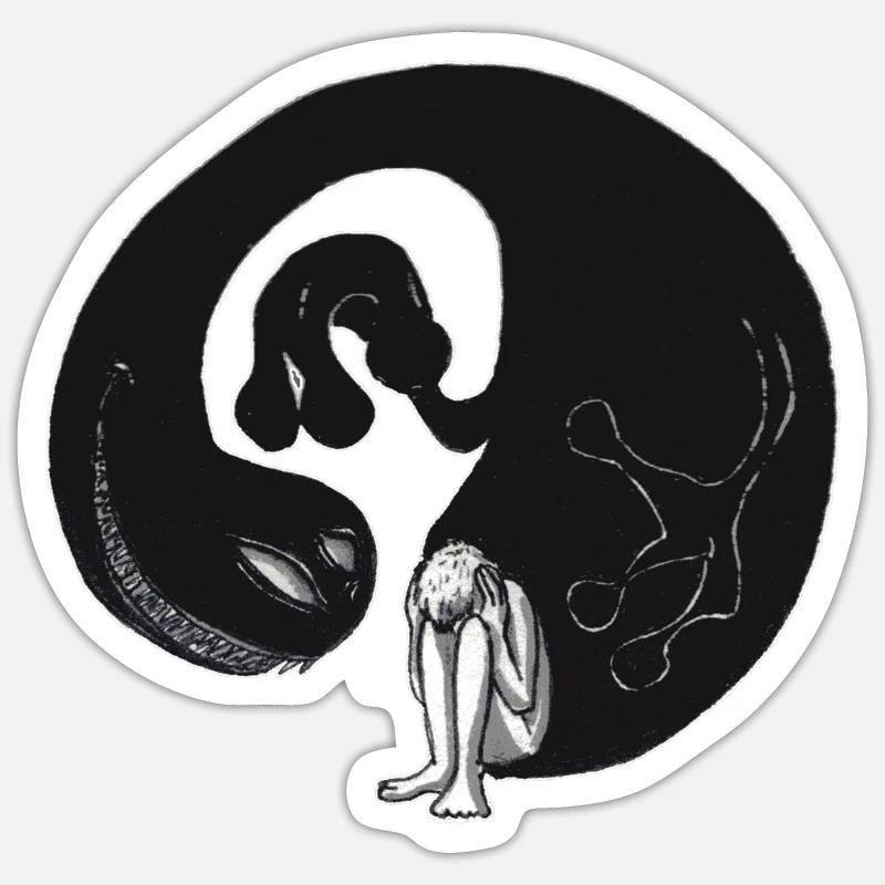 Depression - Sticker size S (10 x 10 cm) - white matte