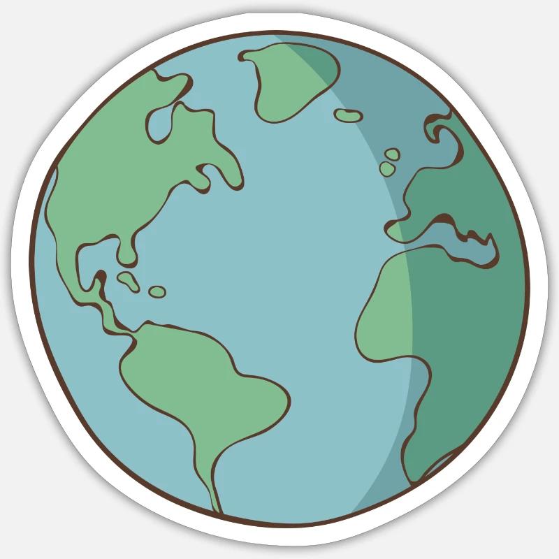 Planet Erde Sticker Größe S (10 x 10 cm)