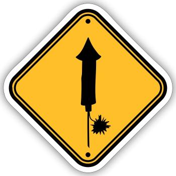 danger indication panneau attention danger zone - Sticker taille S (10 x 10 cm) - blanc mat - Devant