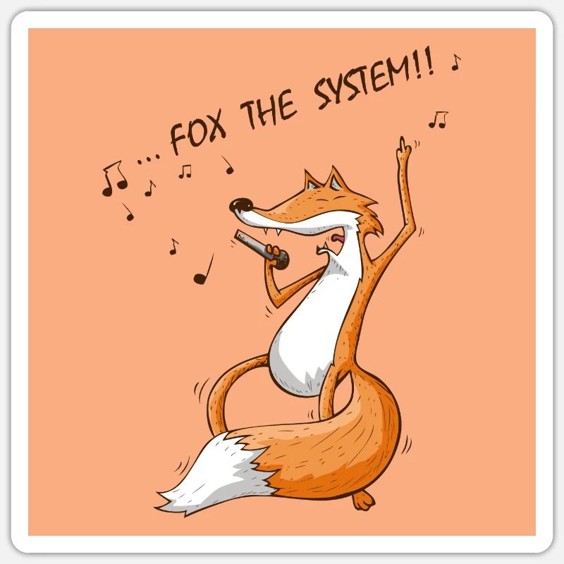 Fox das System !! Plakat Sticker Größe S (10 x 10 cm)