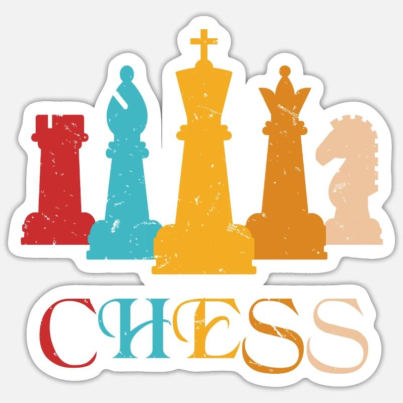 Échiquier échiquier échecs - Sticker taille S (10 x 10 cm) - blanc mat