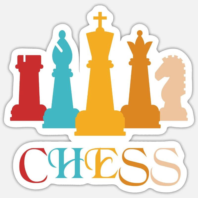 Echecs Echecs - Sticker taille S (10 x 10 cm) - blanc mat