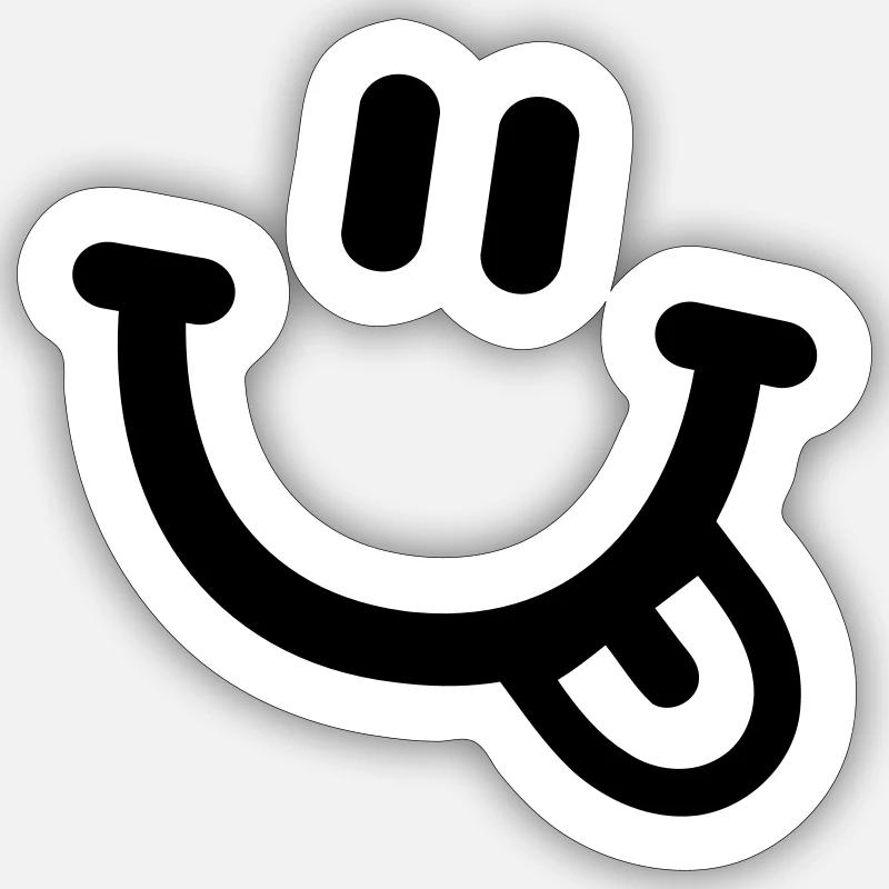 Smiley visage - Sticker taille S (10 x 10 cm) - blanc mat
