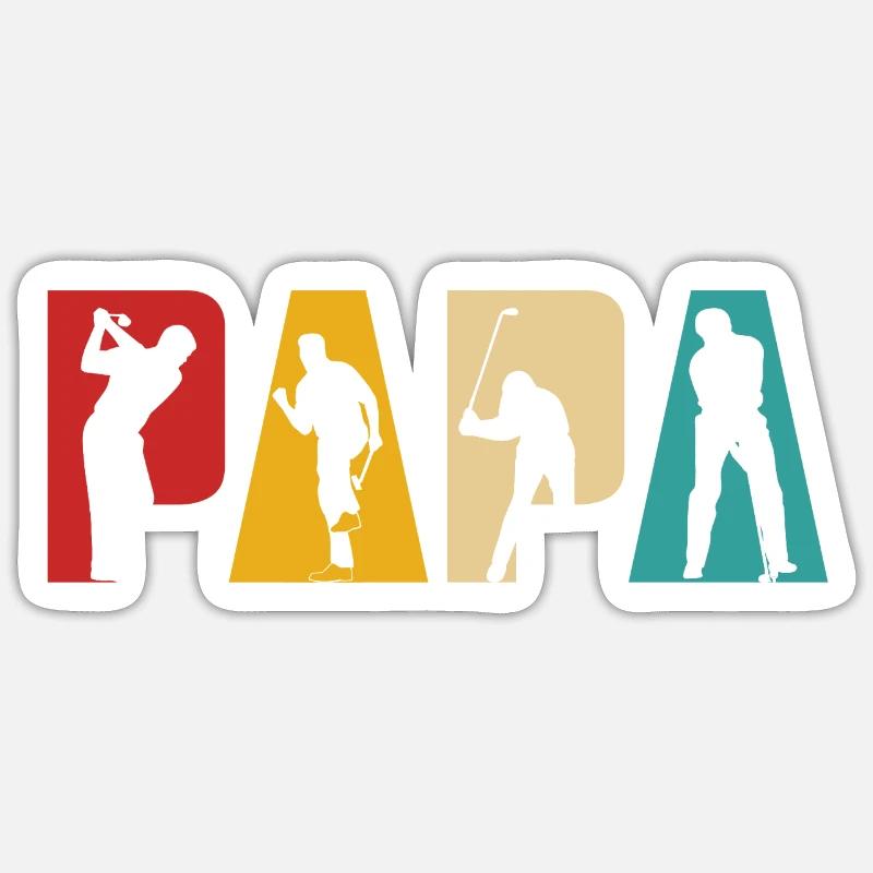 Golf Papa - Sticker Größe S (10 x 10 cm) - Mattweiß