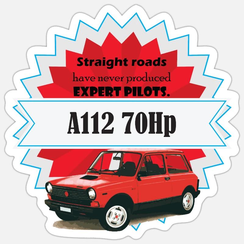 A112 - gerade Straßen - Sticker Größe S (10 x 10 cm) - Mattweiß