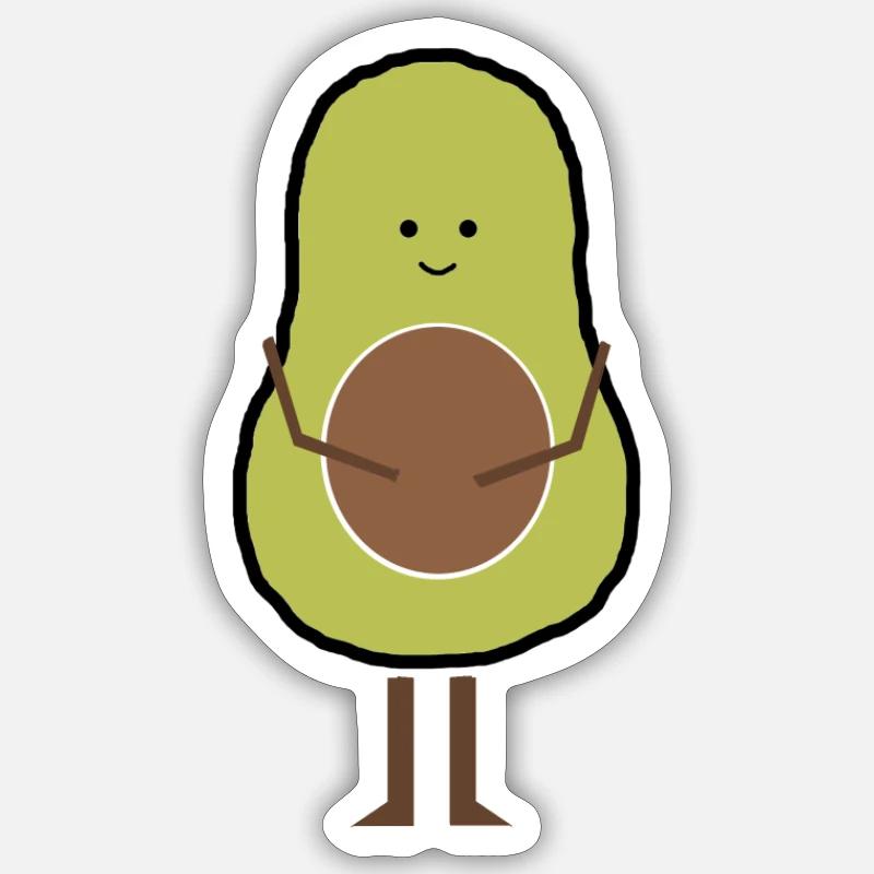 Avocat enceinte - Sticker taille S (10 x 10 cm) - blanc mat