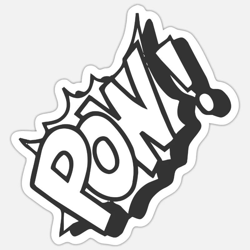 Comic Pow - Sticker taille S (10 x 10 cm) - blanc mat