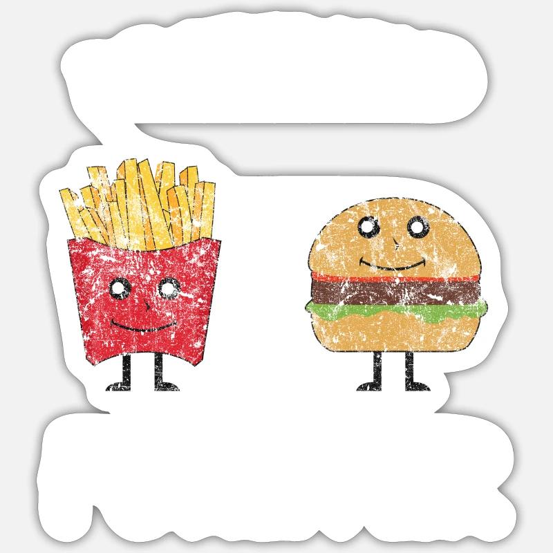Beste Freunde Essen - Sticker Größe S (10 x 10 cm) - Mattweiß