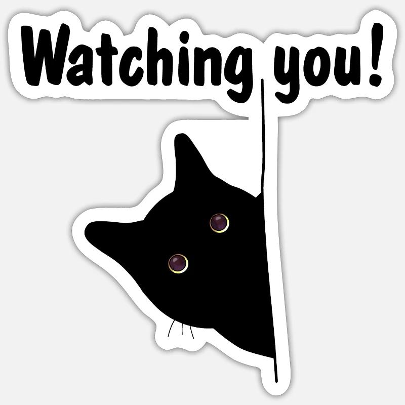 Le chat noir te regarde! Sticker taille S (10 x 10 cm)