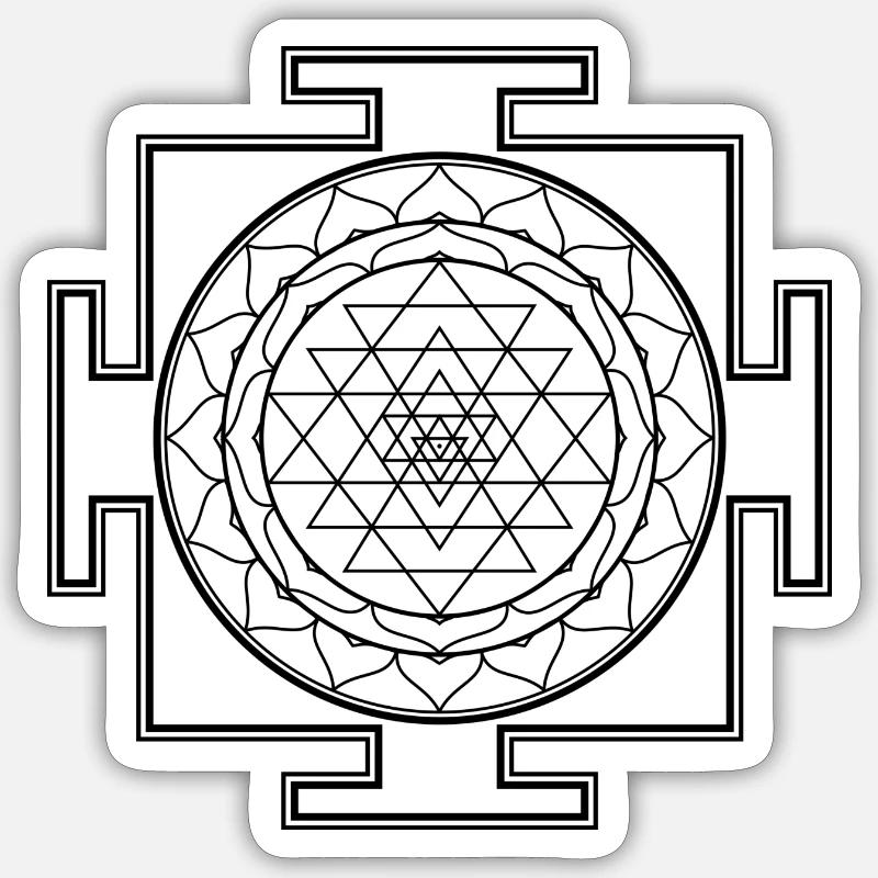 Sri Yantra (schwarz) Sticker size S (10 x 10 cm)