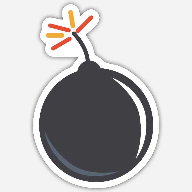bombe - Sticker taille S (10 x 10 cm) - blanc mat