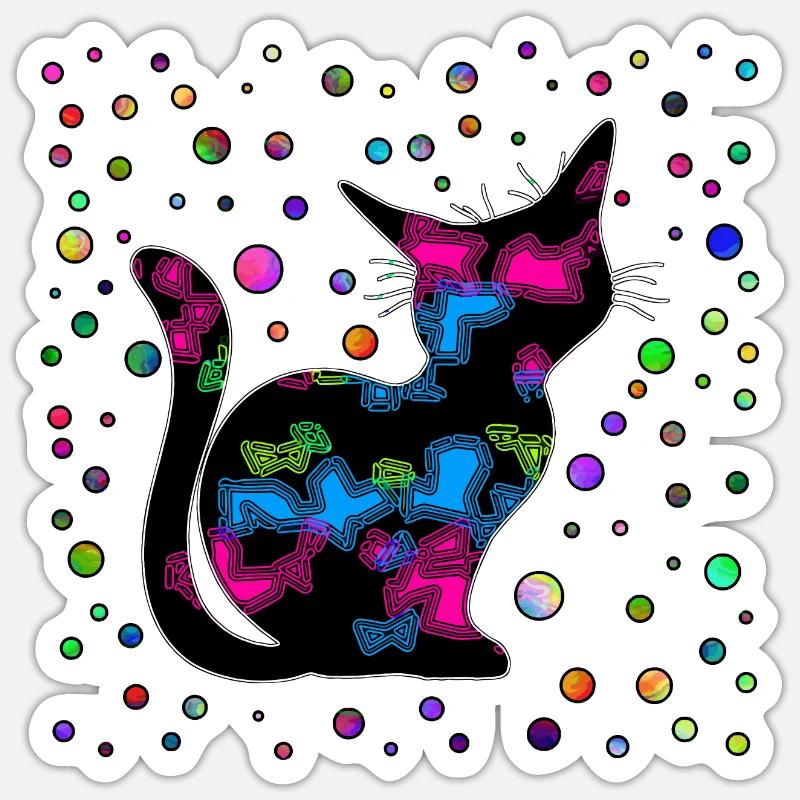 Le chat - Sticker taille S (10 x 10 cm) - blanc mat