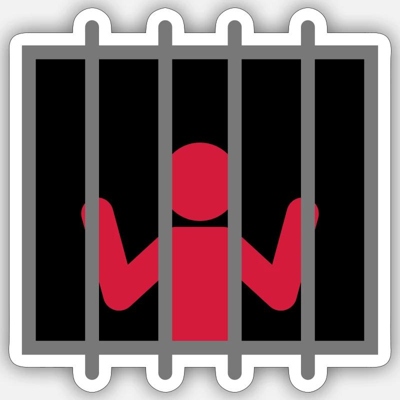 Captive Man - Sticker Größe S (10 x 10 cm) - Mattweiß