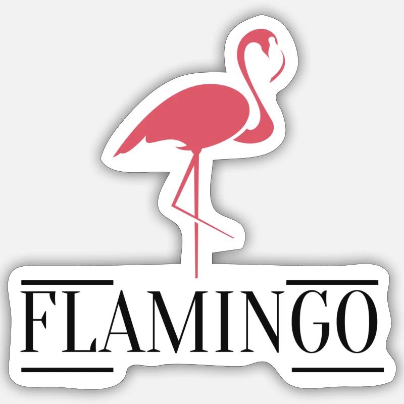 flamingo - Sticker size S (10 x 10 cm) - white matte