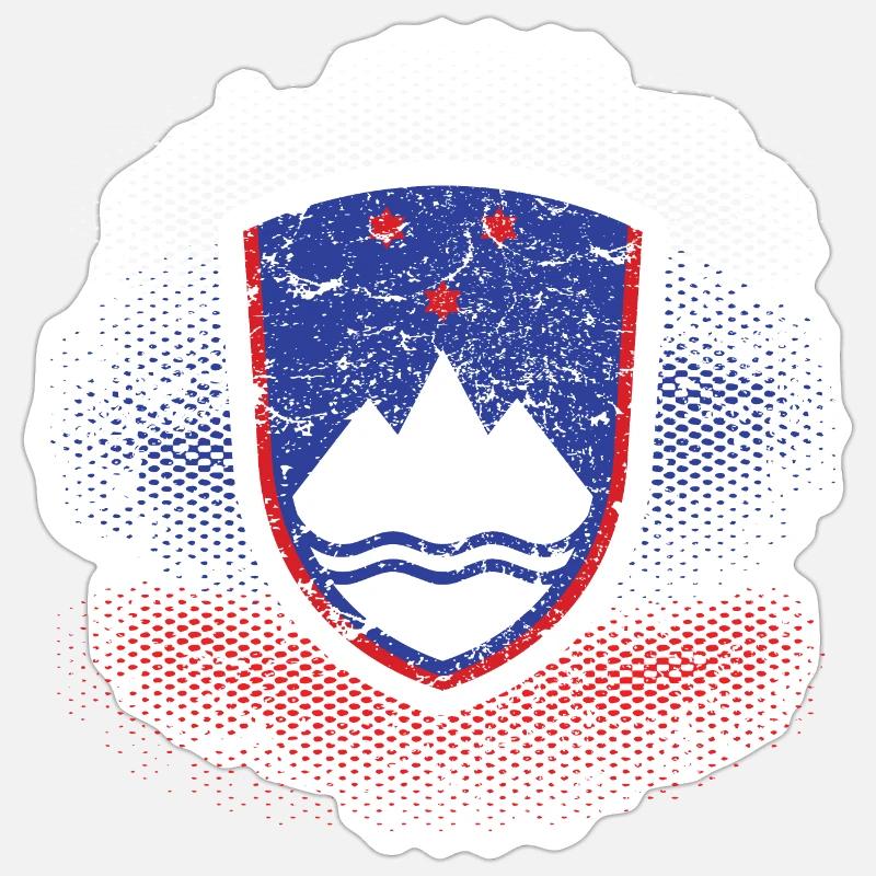 Slovénie - Sticker taille S (10 x 10 cm) - blanc mat