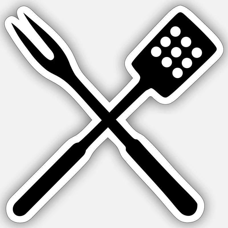 Griller Couvert Sticker taille S (10 x 10 cm)