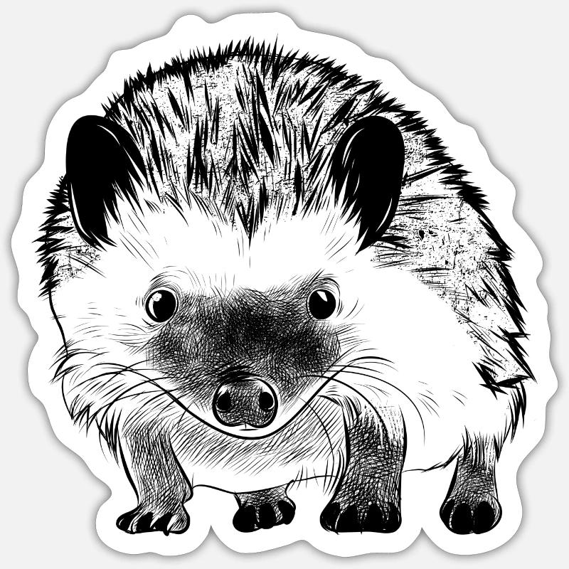 Igel Waldtier - Sticker Größe S (10 x 10 cm) - Mattweiß