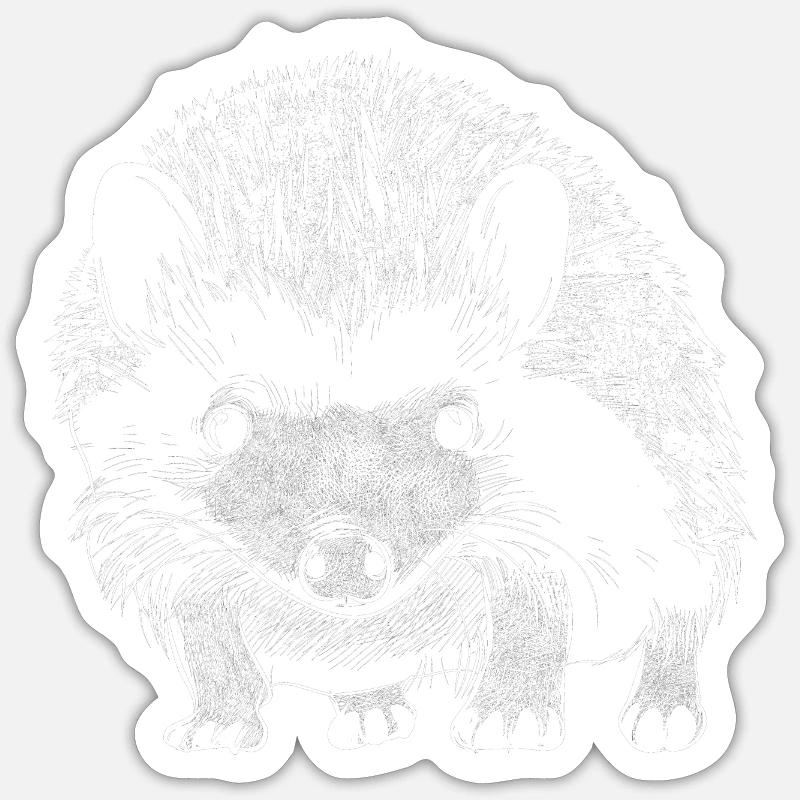Igel sucht Futter im Wald - Sticker Größe S (10 x 10 cm) - Mattweiß
