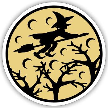 Witch Moon - Sticker size S (10 x 10 cm) - white matte - Front
