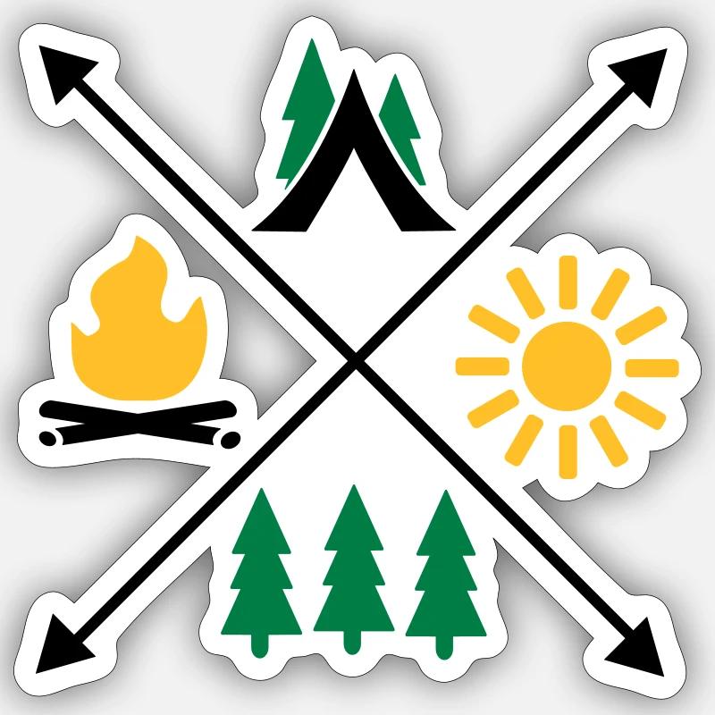 Camping - Sticker size S (10 x 10 cm) - white matte