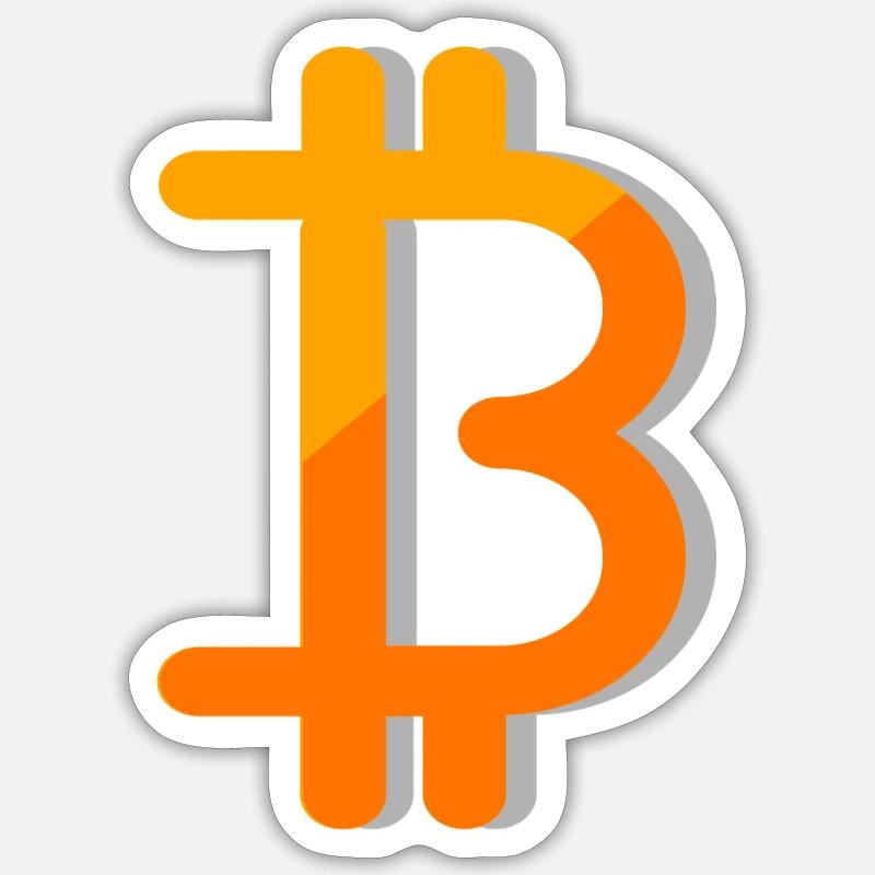 Bitcoin - Sticker taille S (10 x 10 cm) - blanc mat