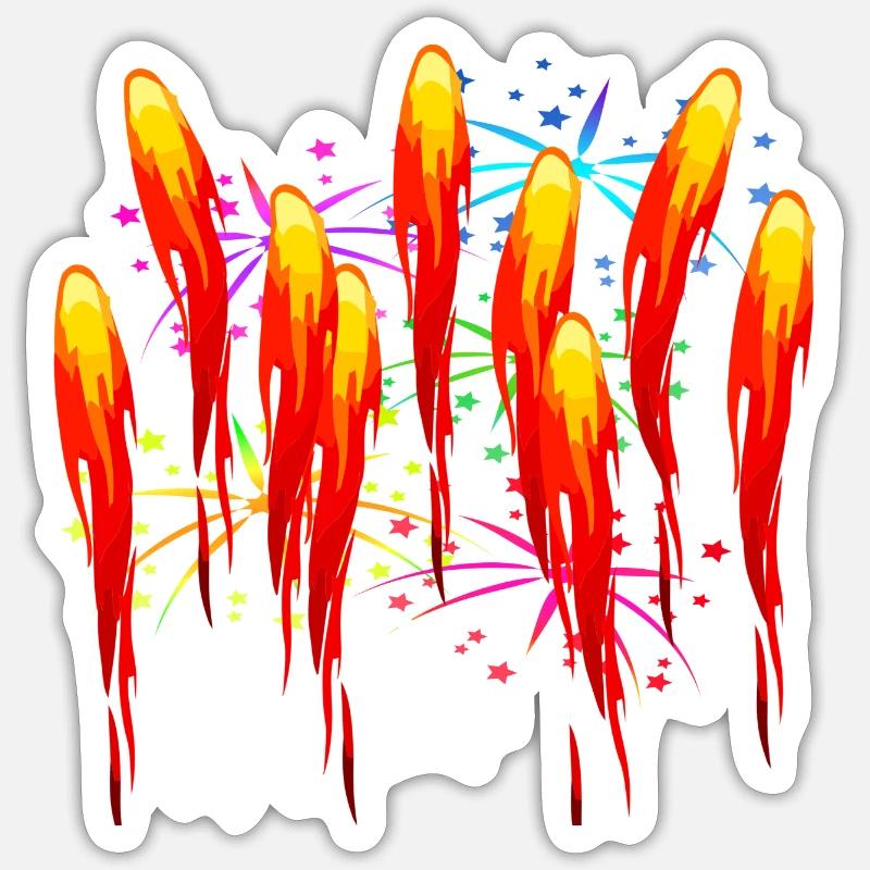 Feu firework fire fire fire Sticker taille S (10 x 10 cm)