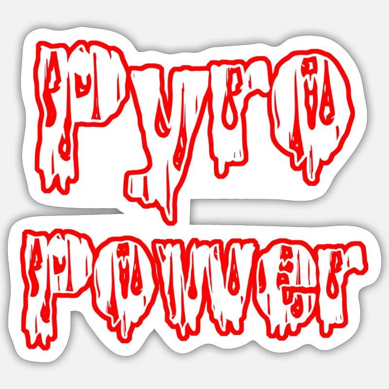 Pyro Power - Sticker taille S (10 x 10 cm) - blanc mat