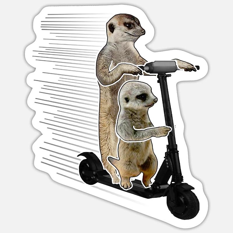 Escooting Ermännchen Escooter scooter électrique - Sticker taille S (10 x 10 cm) - blanc mat