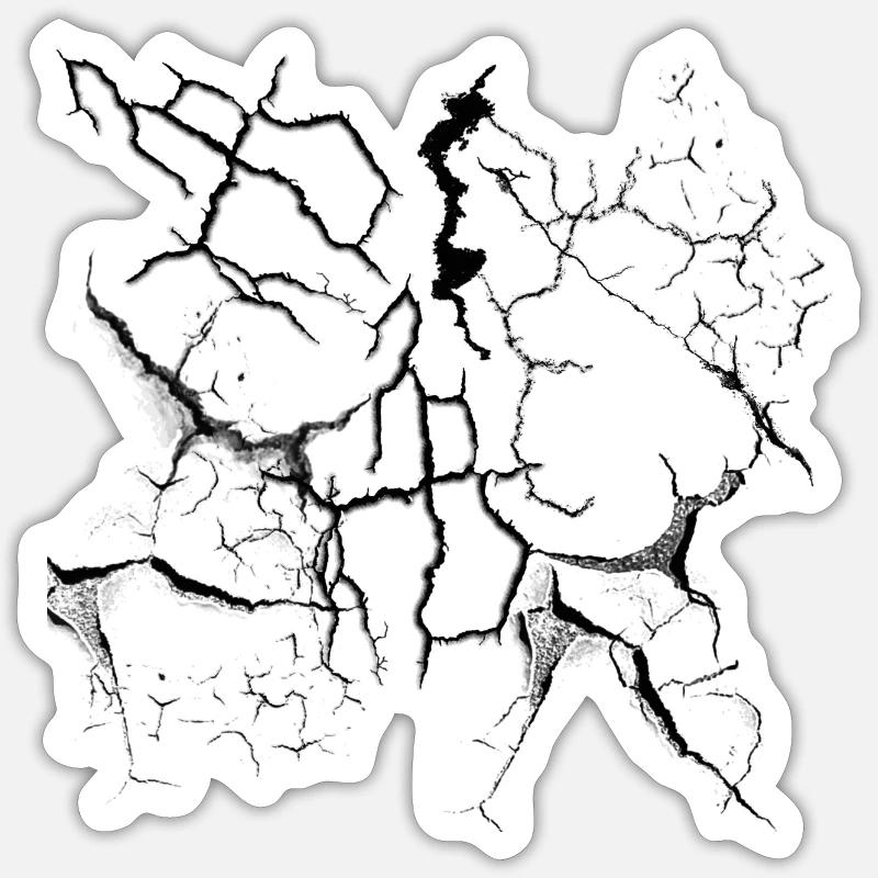 cracks - Sticker size S (10 x 10 cm) - white matte
