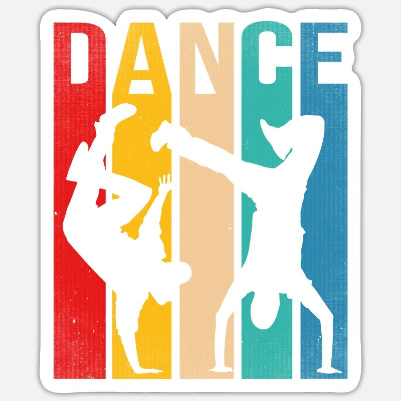 Danseuse Rétro Danse Breakdance Bboy Breakdancer Sticker taille S (10 x 10 cm)