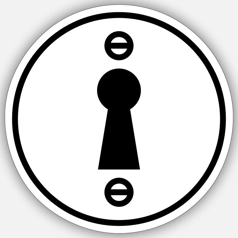 Keyhole - Sticker size S (10 x 10 cm) - white matte