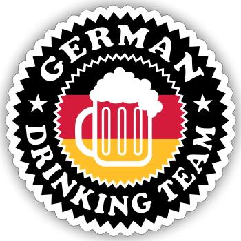 German Drinking Team 01 - Sticker Größe S (10 x 10 cm) - Mattweiß - Vorne
