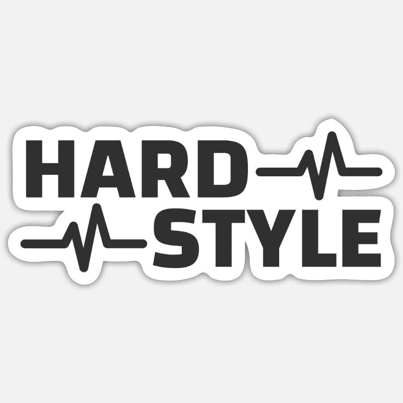 Cadeau de forme d'onde de logo de marchandise Hardstyle - Sticker taille S (10 x 10 cm) - blanc mat