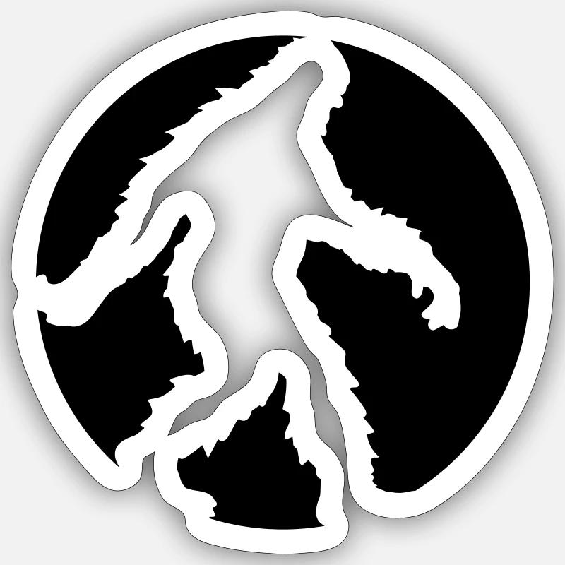 circle round logo going running sideways bigfoo Sticker size S (10 x 10 cm)