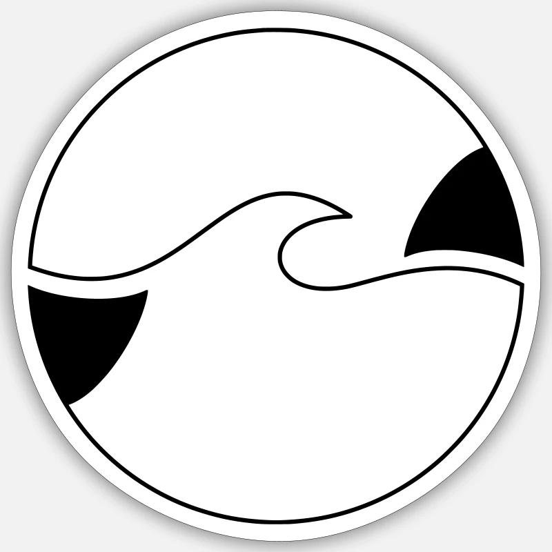vague - Sticker taille S (10 x 10 cm) - blanc mat