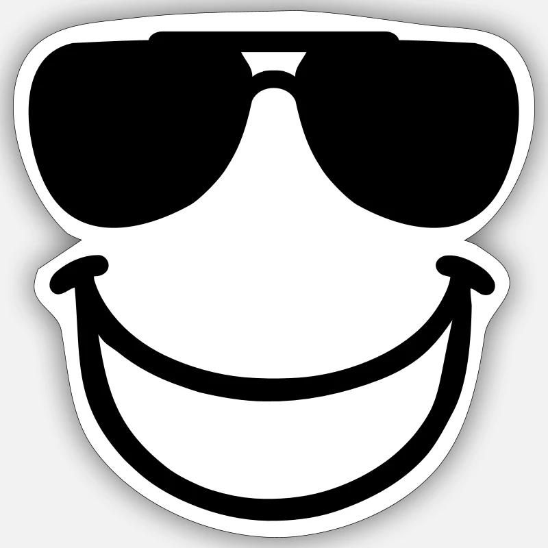 Smiley - Sticker taille S (10 x 10 cm) - blanc mat