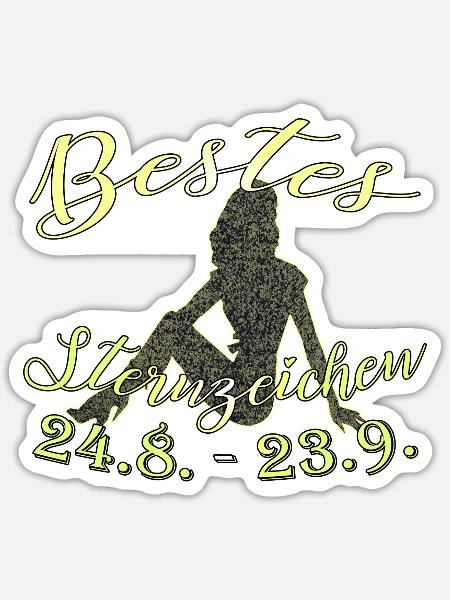 Sternzeichen Jungfrau - Sticker Größe S (10 x 10 cm) - Mattweiß
