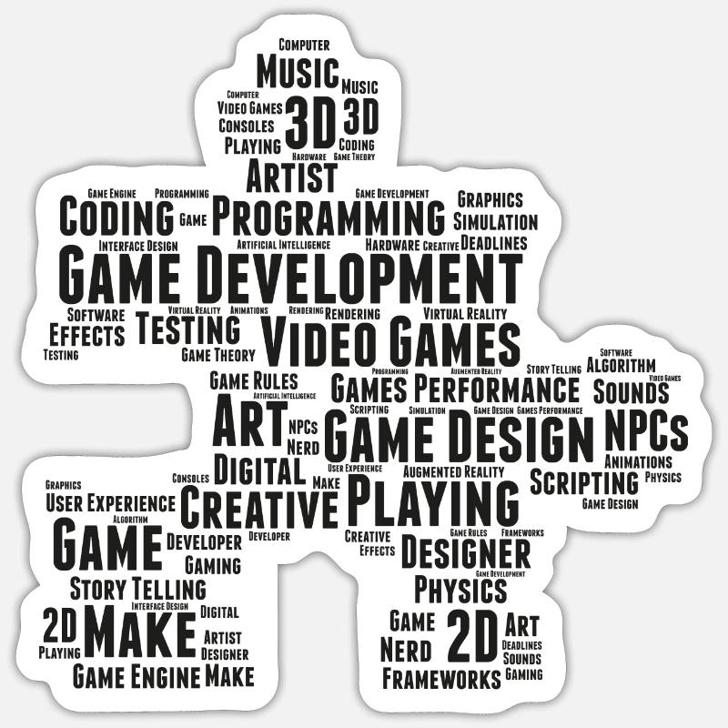 Game Dev - Sticker size S (10 x 10 cm) - white matte