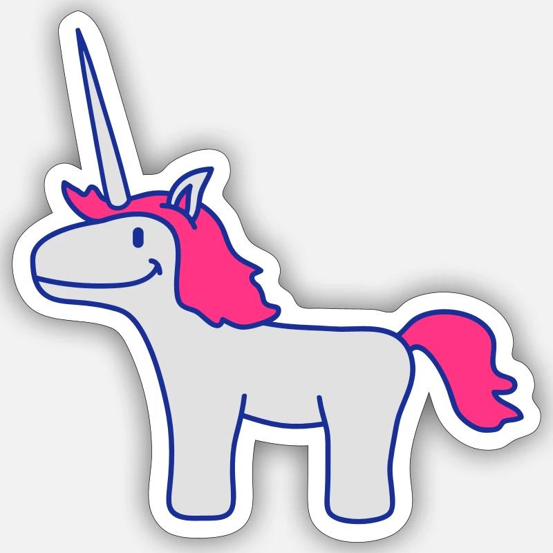 Unicorn - Sticker Größe S (10 x 10 cm) - Mattweiß