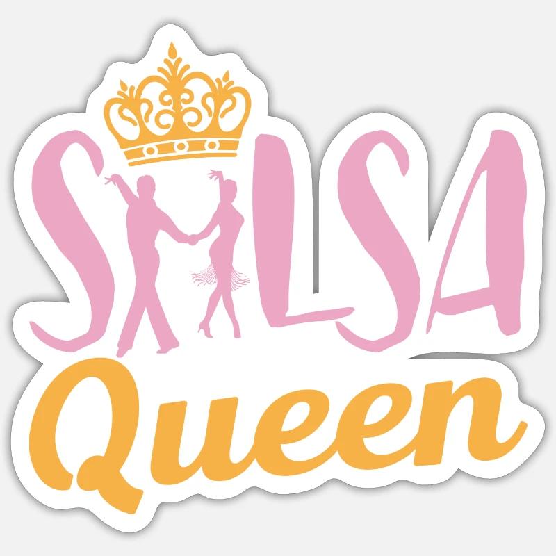 Salsa Danse Queen Coole Cadeau - Sticker taille S (10 x 10 cm) - blanc mat
