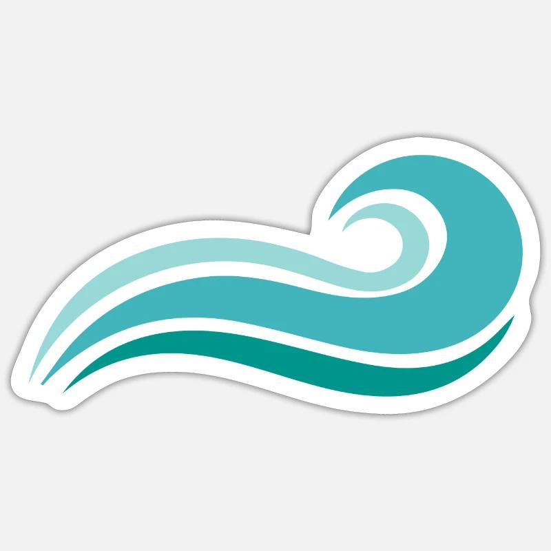 Wave - Sticker size S (10 x 10 cm) - white matte
